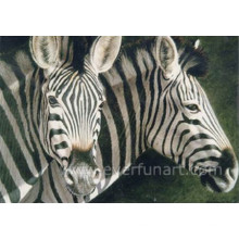 Pintura a óleo da zebra na lona